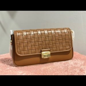 MICHAEL KORS Bradshaw Small Woven Leather Shoulder bag Crossbody bag